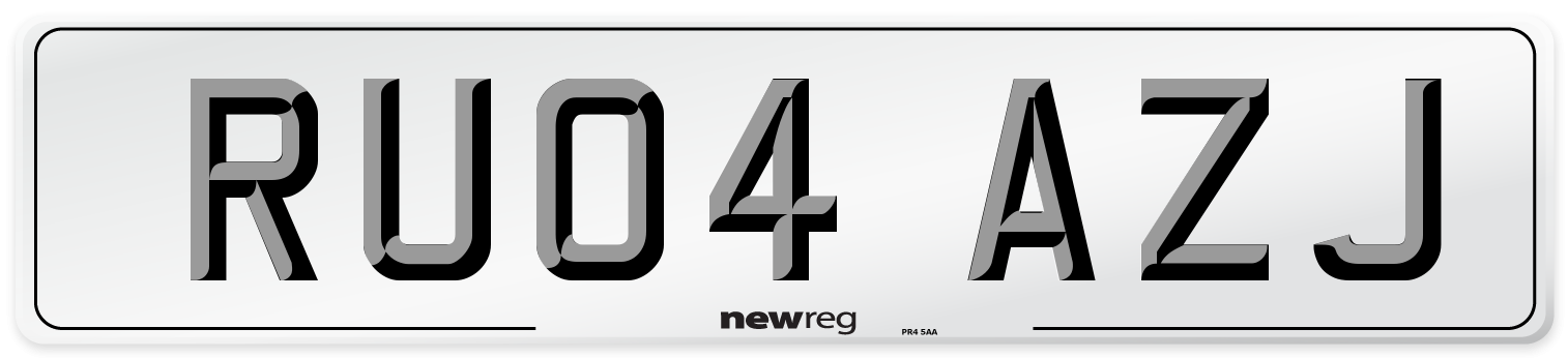RU04 AZJ Number Plate from New Reg